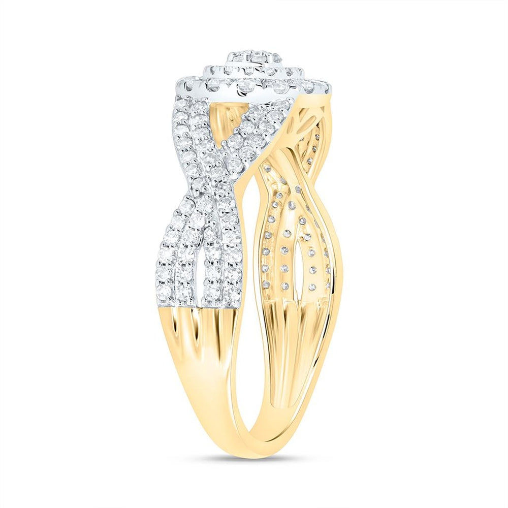 Yellow Gold Round Diamond Ring - 5/8 Carat Total Diamond Weight