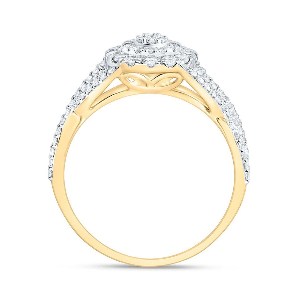 Yellow Gold Round Diamond Ring - 5/8 Carat Total Diamond Weight