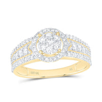 Yellow Gold Round Diamond Ring - 5/8 Carat Total Diamond Weight