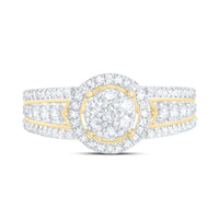 Yellow Gold Round Diamond Ring - 5/8 Carat Total Diamond Weight