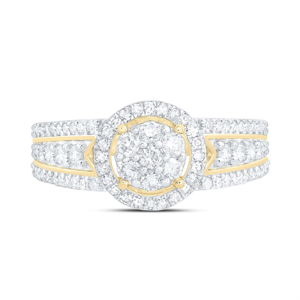 Yellow Gold Round Diamond Ring - 5/8 Carat Total Diamond Weight