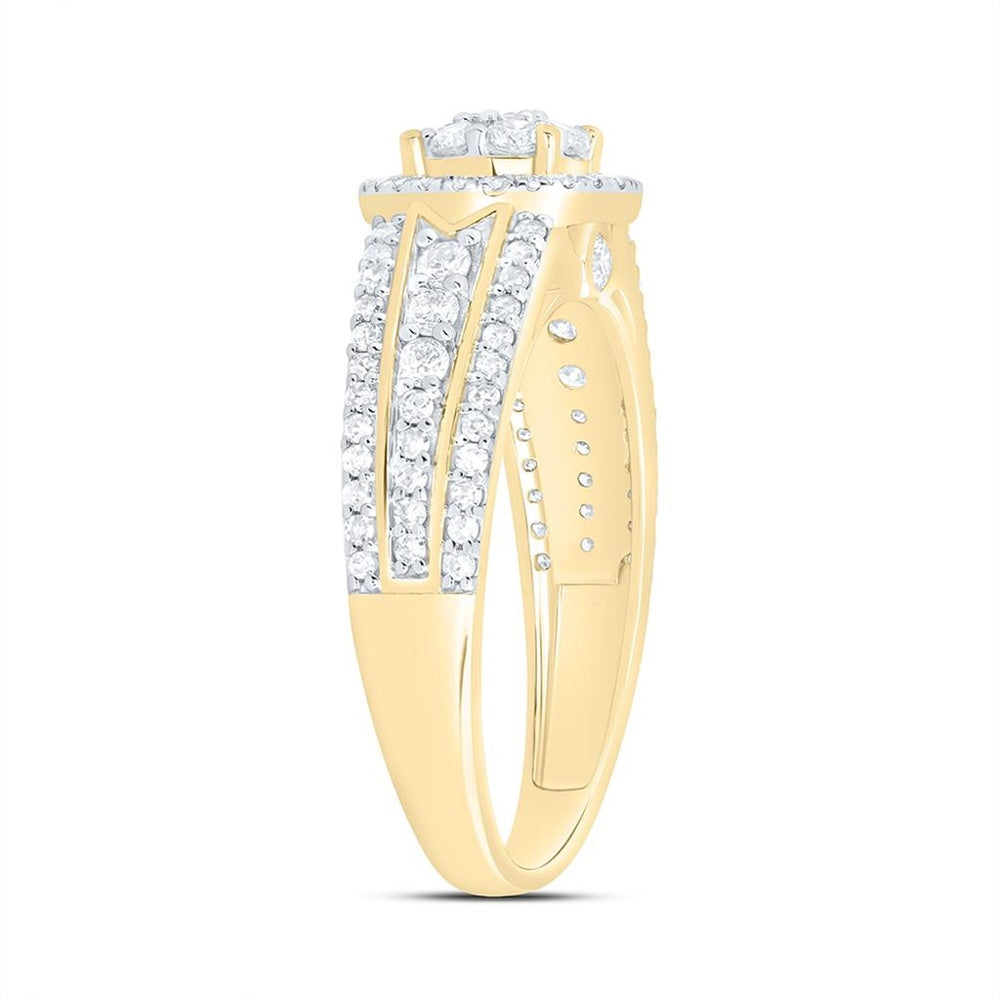 Yellow Gold Round Diamond Ring - 5/8 Carat Total Diamond Weight