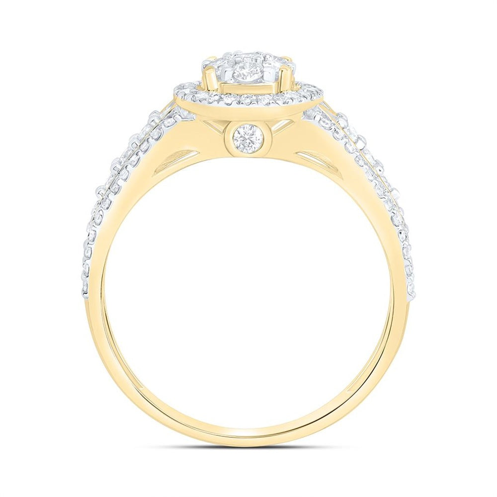 Yellow Gold Round Diamond Ring - 5/8 Carat Total Diamond Weight
