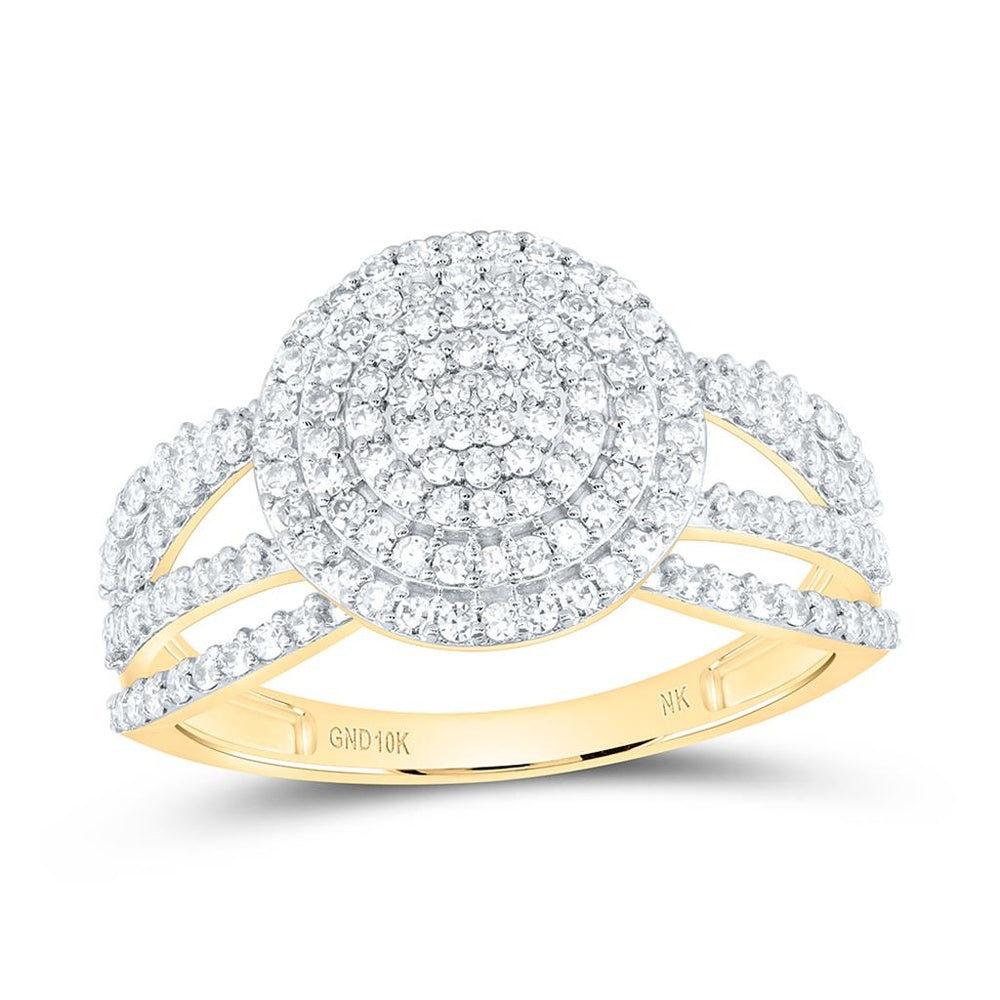 Yellow Gold Round Diamond Ring - 5/8 Carat Total Diamond Weight