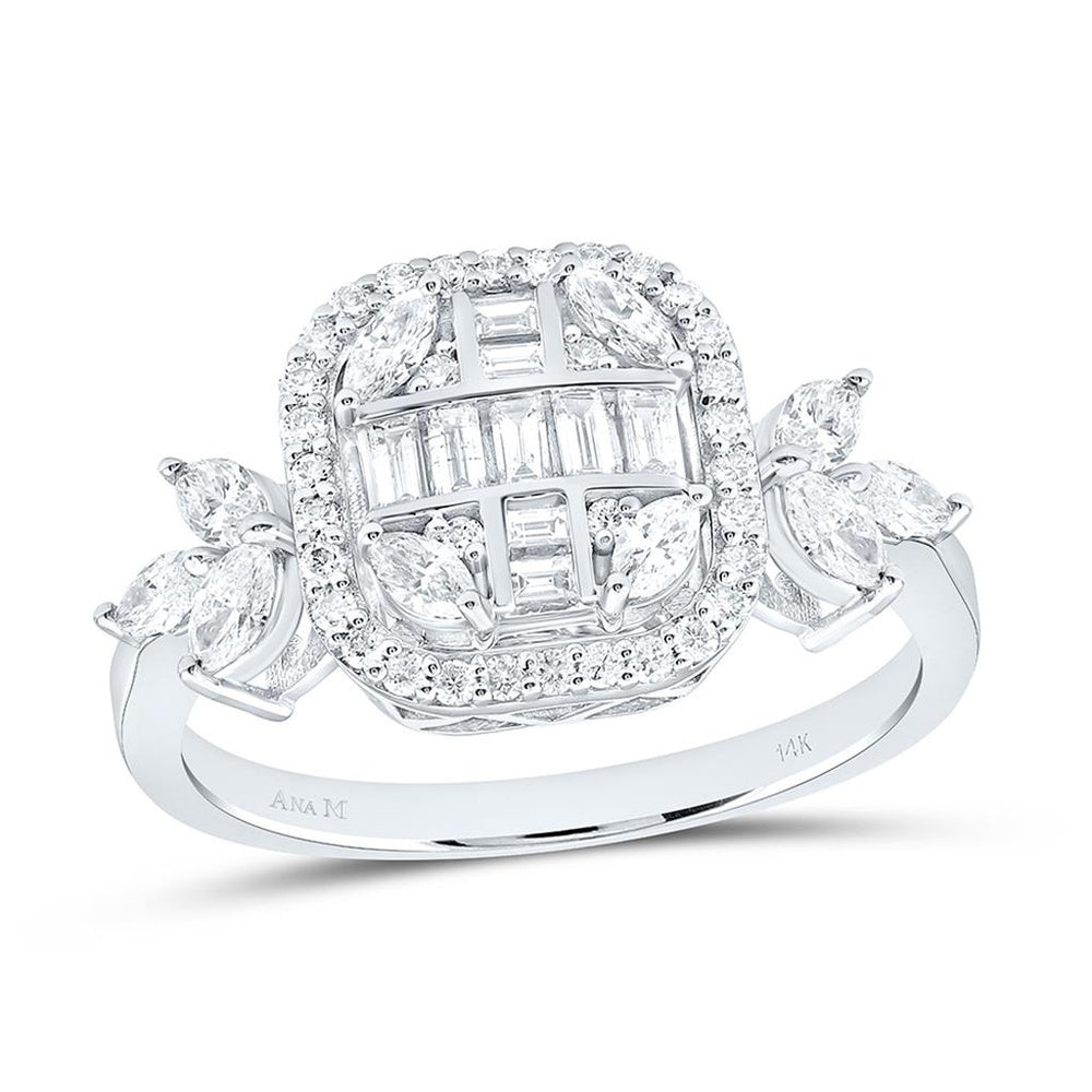 Yellow Gold Round Diamond Ring - 7/8 Carat Total Diamond Weight