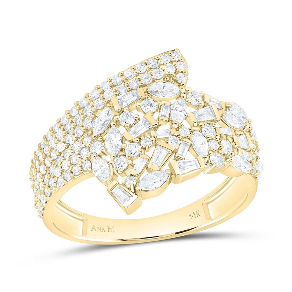 Yellow Gold Round Diamond Ring - 7/8 Carat Total Diamond Weight