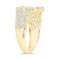 Yellow Gold Round Diamond Ring - 7/8 Carat Total Diamond Weight