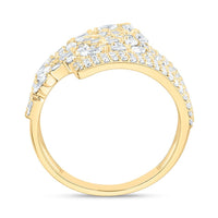 Yellow Gold Round Diamond Ring - 7/8 Carat Total Diamond Weight