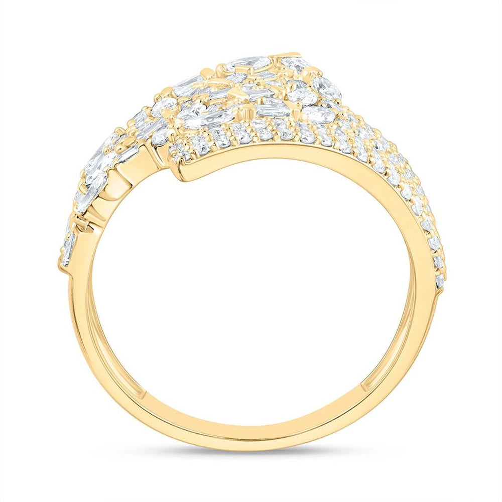 Yellow Gold Round Diamond Ring - 7/8 Carat Total Diamond Weight