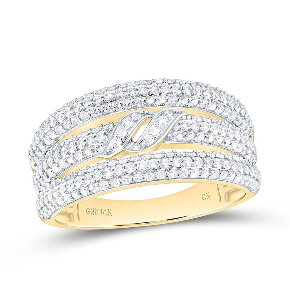 Yellow Gold Round Diamond Ring - 7/8 Carat Total Diamond Weight