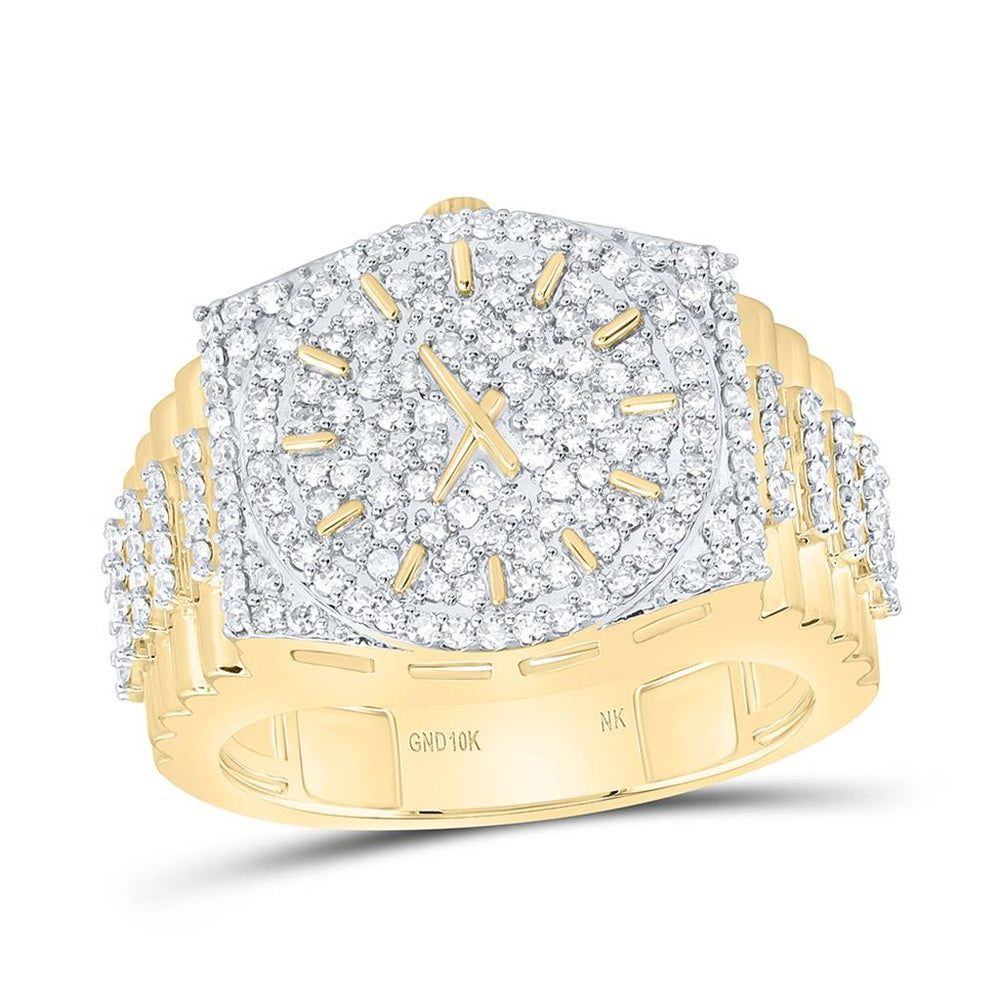 Yellow Gold Round Diamond Ring - 7/8 Carat Total Diamond Weight