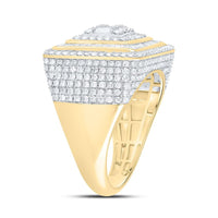 Yellow Gold Square Diamond Ring - 2 1/3 Carat Total Diamond Weight