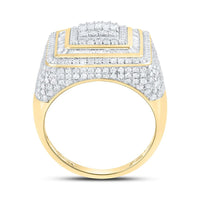 Yellow Gold Square Diamond Ring - 2 1/3 Carat Total Diamond Weight