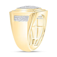 Yellow Gold Square Diamond Ring - 3/4 Carat Total Diamond Weight