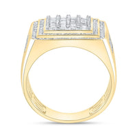 Yellow Gold Square Diamond Ring - 3/4 Carat Total Diamond Weight