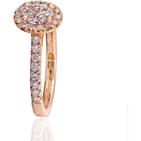 0.55 Carat Oval Diamond D/VS2 GIA Halo Engagement Ring