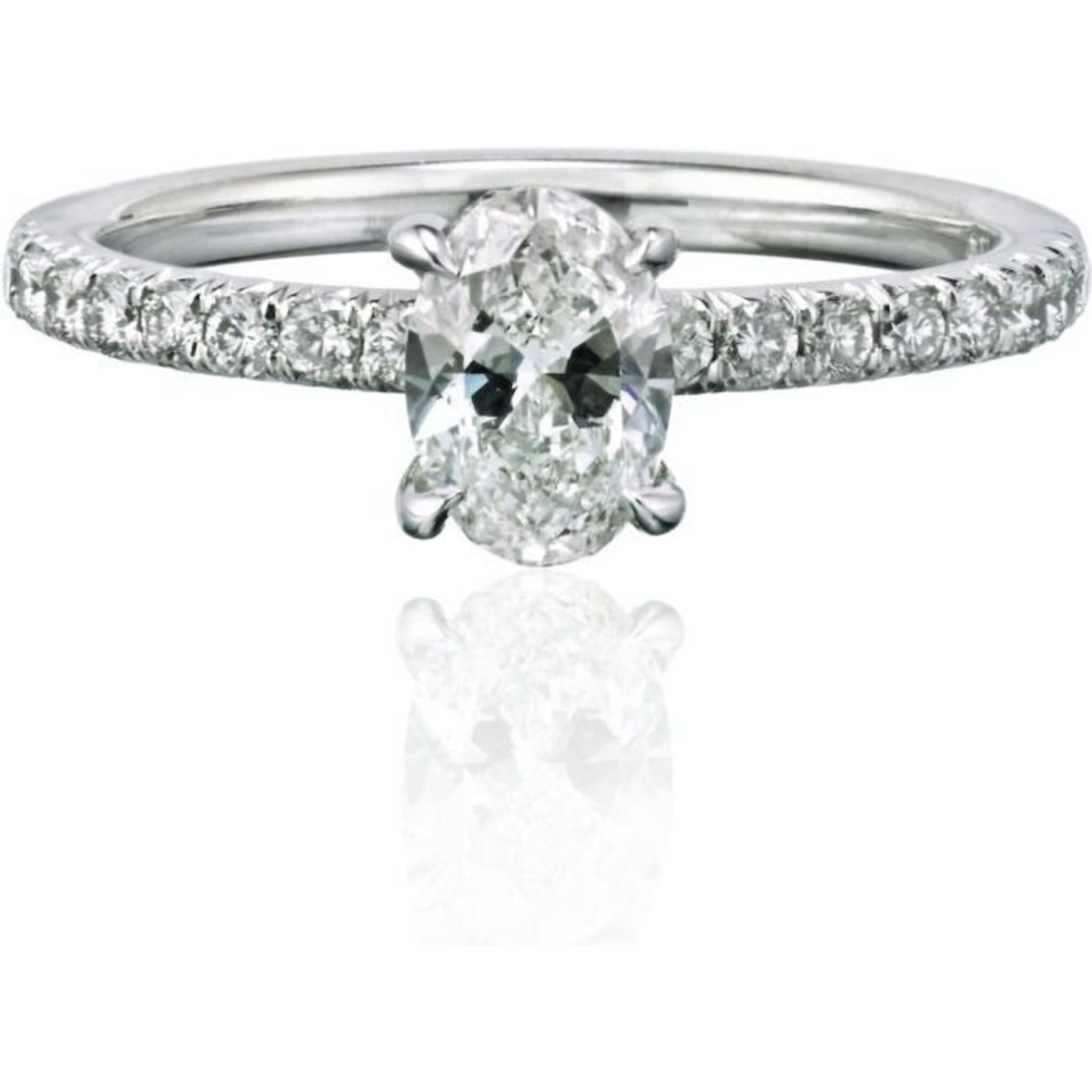 0.72 Carat Oval Diamond G/SI1 GIA Engagement Ring