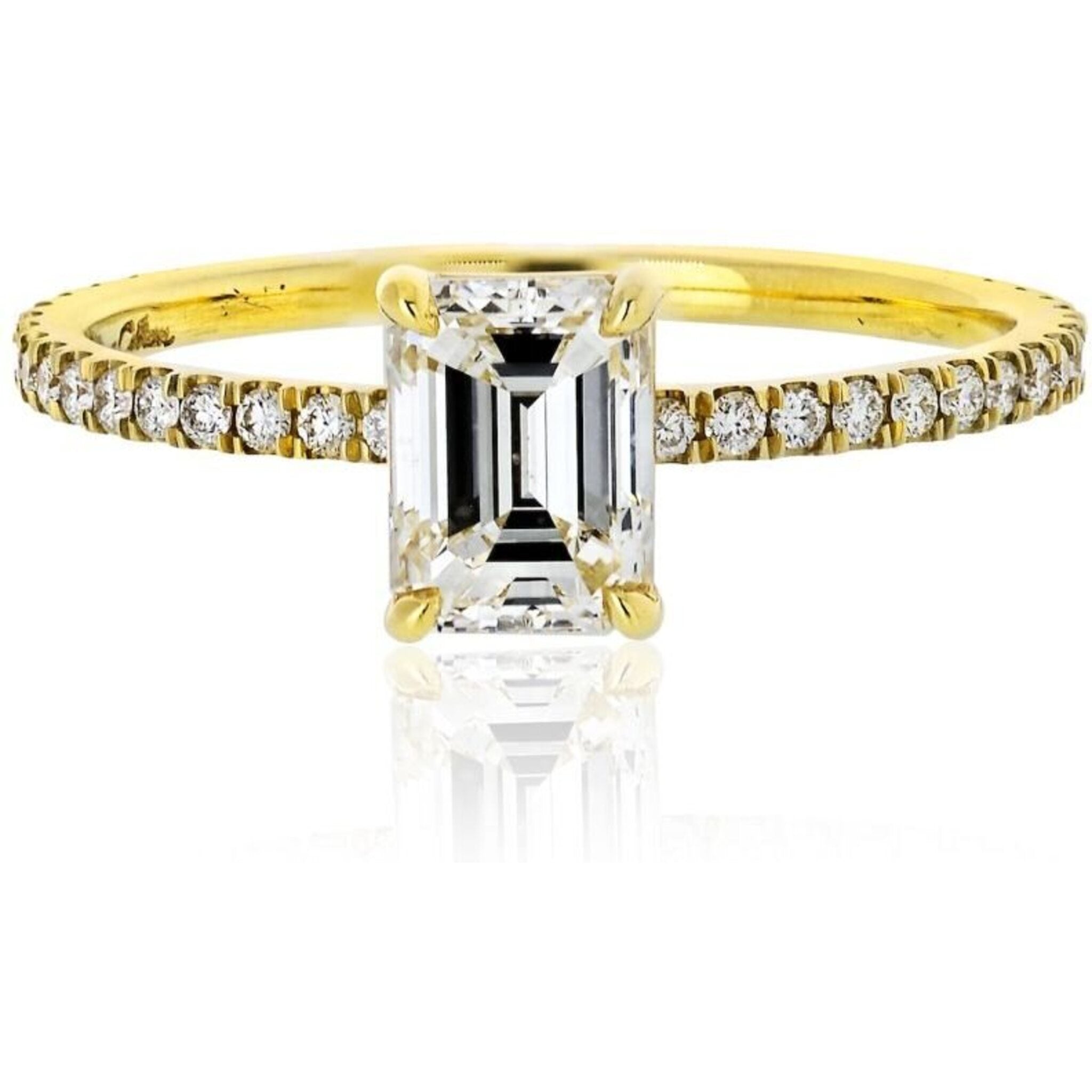 0.95 Carat Emerald Cut Diamond G/SI1 GIA Engagement Ring