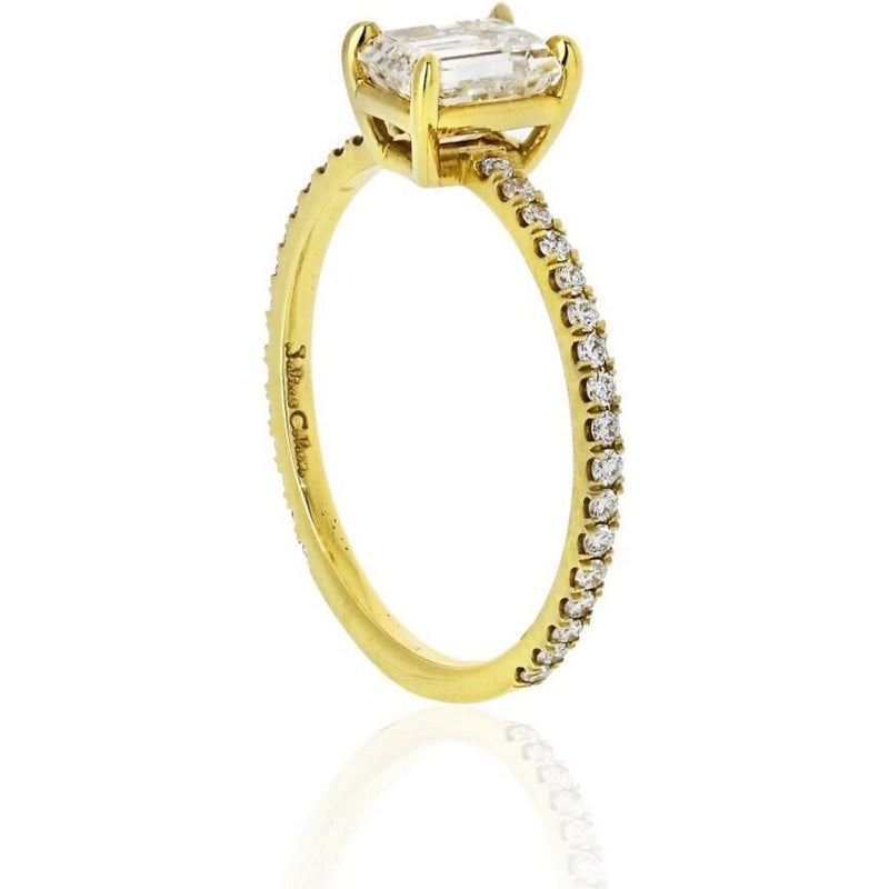 0.95 Carat Emerald Cut Diamond G/SI1 GIA Engagement Ring