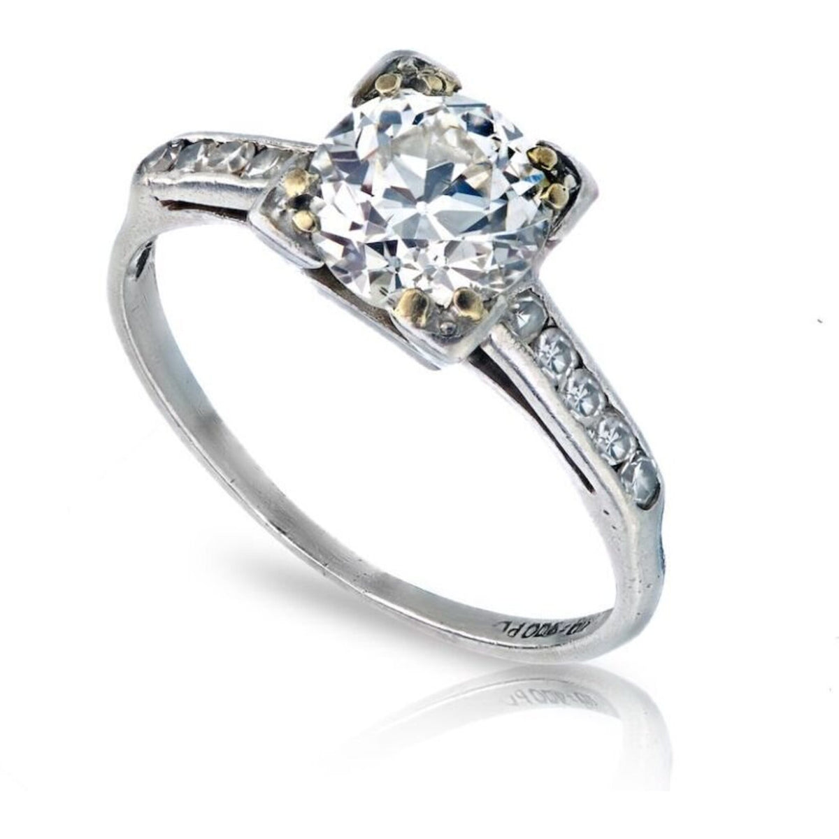 1 Carat Old European Cut Diamond Engagement Ring