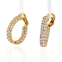 10.00 Carat Inside And Out 18K Yellow Gold Diamond Hoop Earrings