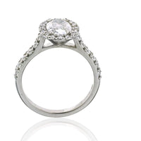 1.19 Carat Oval Diamond F/VVS1 GIA Halo Engagement Ring