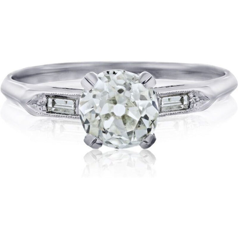1.26 Carat Old Mine Cut Diamond I/VS1 Vintage Engagement Ring