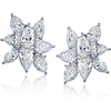 14K White Gold 18.53 Carats Cluster Diamond Earrings