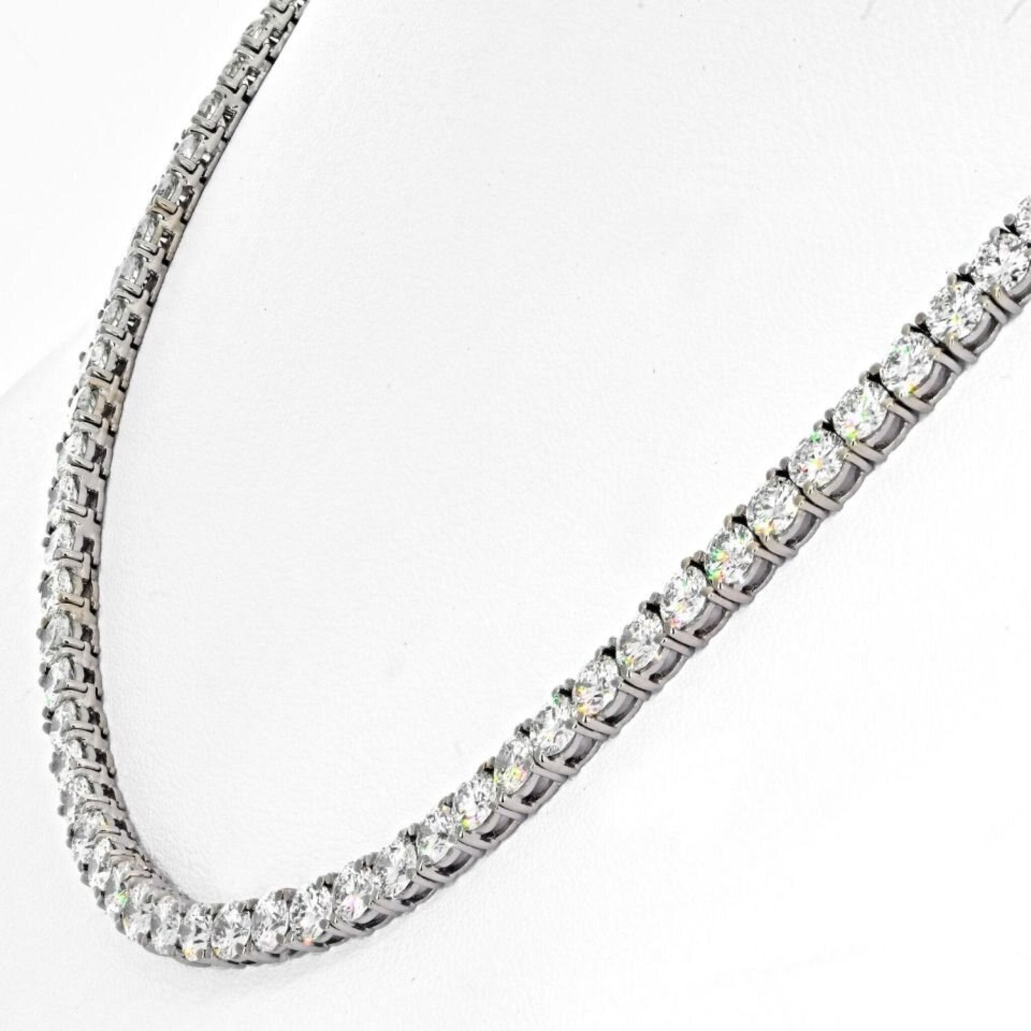 Tennis V Shaped diamond Necklace In 14K Rose Gold | Fascinating Diamonds
