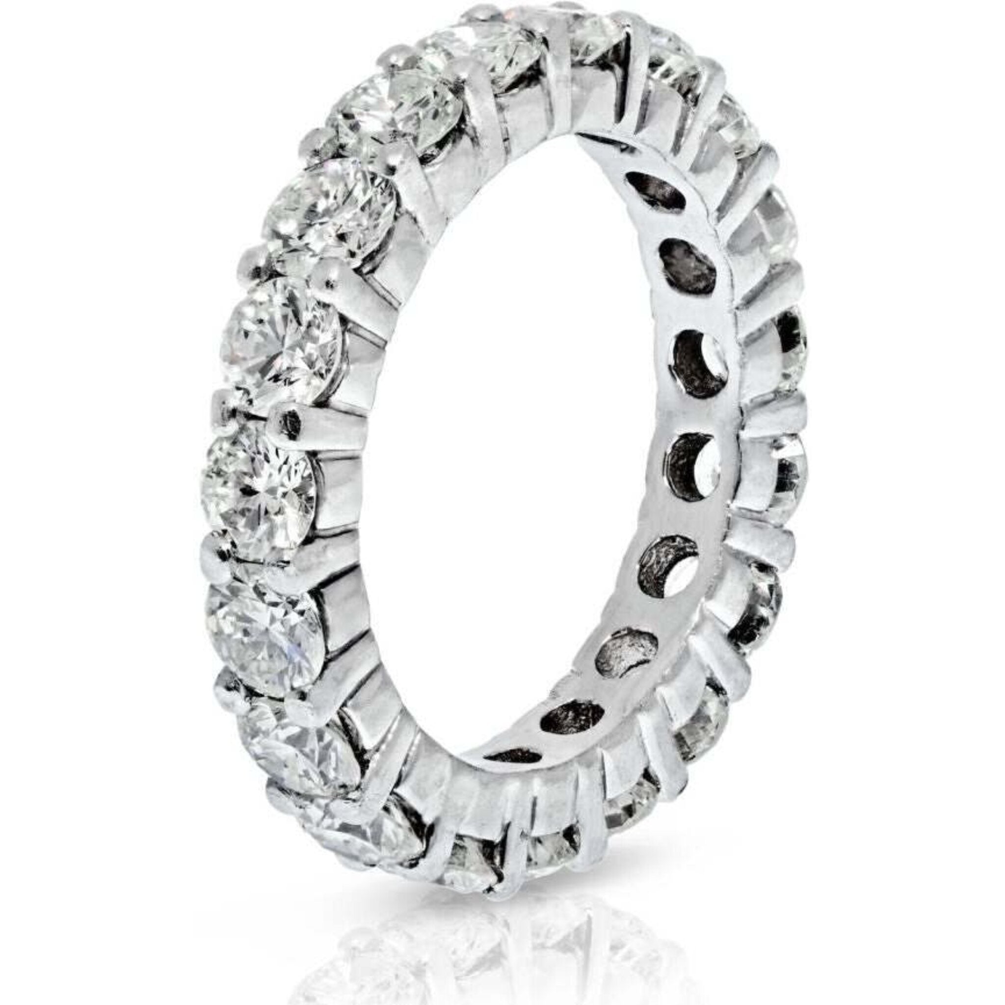 Breathtaking Four Row Full Eternity Band, 3.5 outlet Ct Round Cut Diamond Ring, 14K White Gold, Fabulous Diamond Wedding Band, Bold Engagement Ring