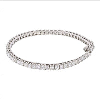 14K White Gold 7 Carat Princess Cut One Line Tennis Bracelet
