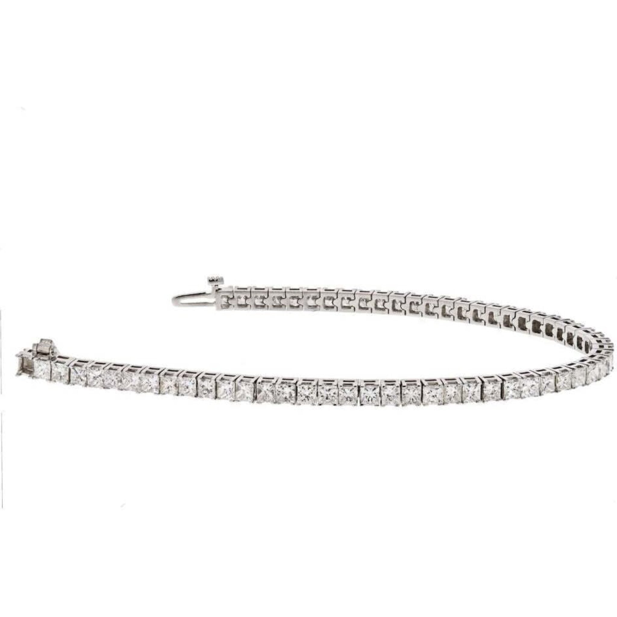 Cecelia 7 Carat Round Brilliant Single Row Diamond Tennis Bracelet in
