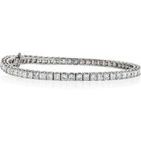 14K White Gold 7.00 Carat Princess Cut Diamond Tennis Bracelet