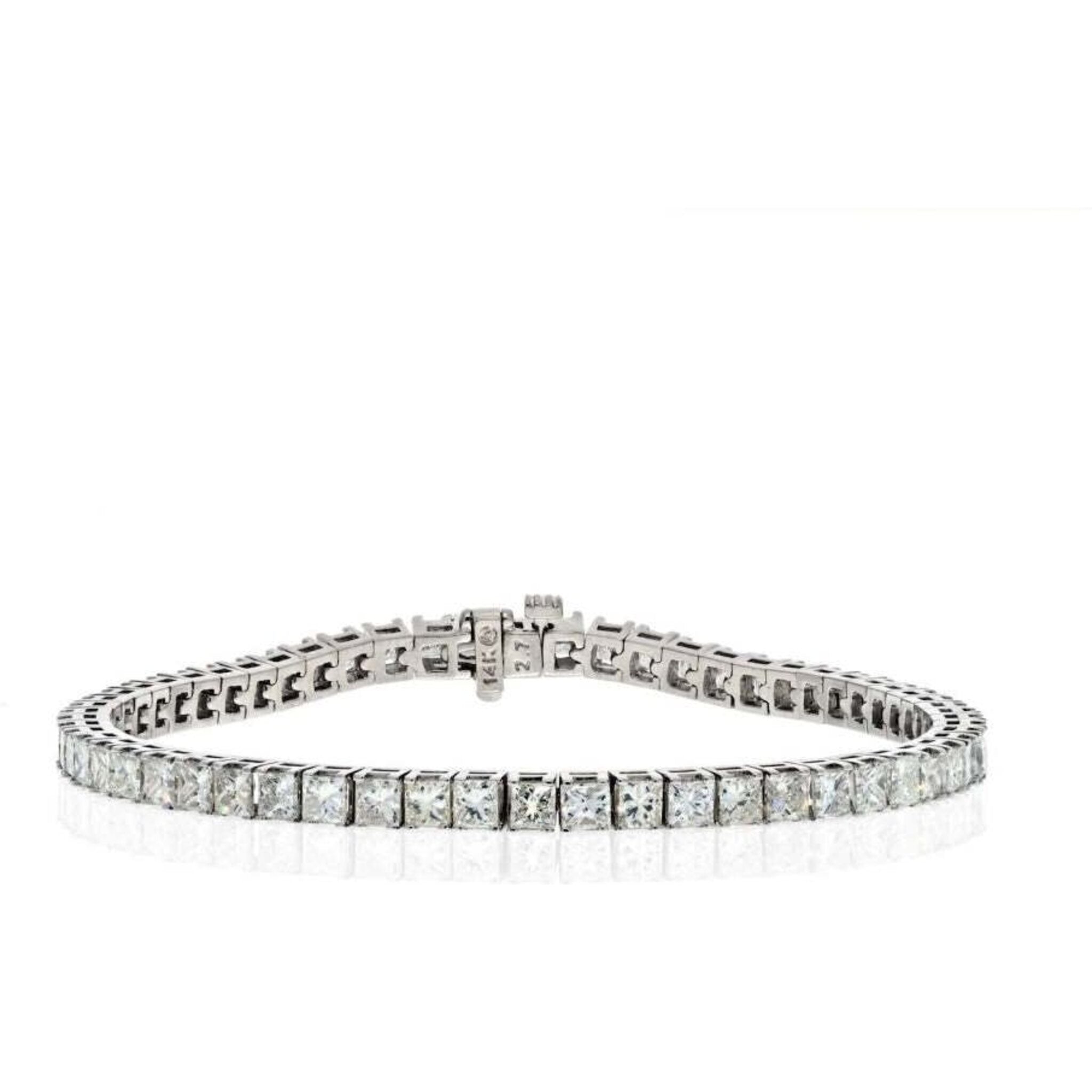 16.00 ct. t.w. Princess-Cut CZ Tennis Bracelet in Sterling Silver |  Ross-Simons | Garnet tennis bracelet, Tennis bracelet, Fine jewelry  bracelets
