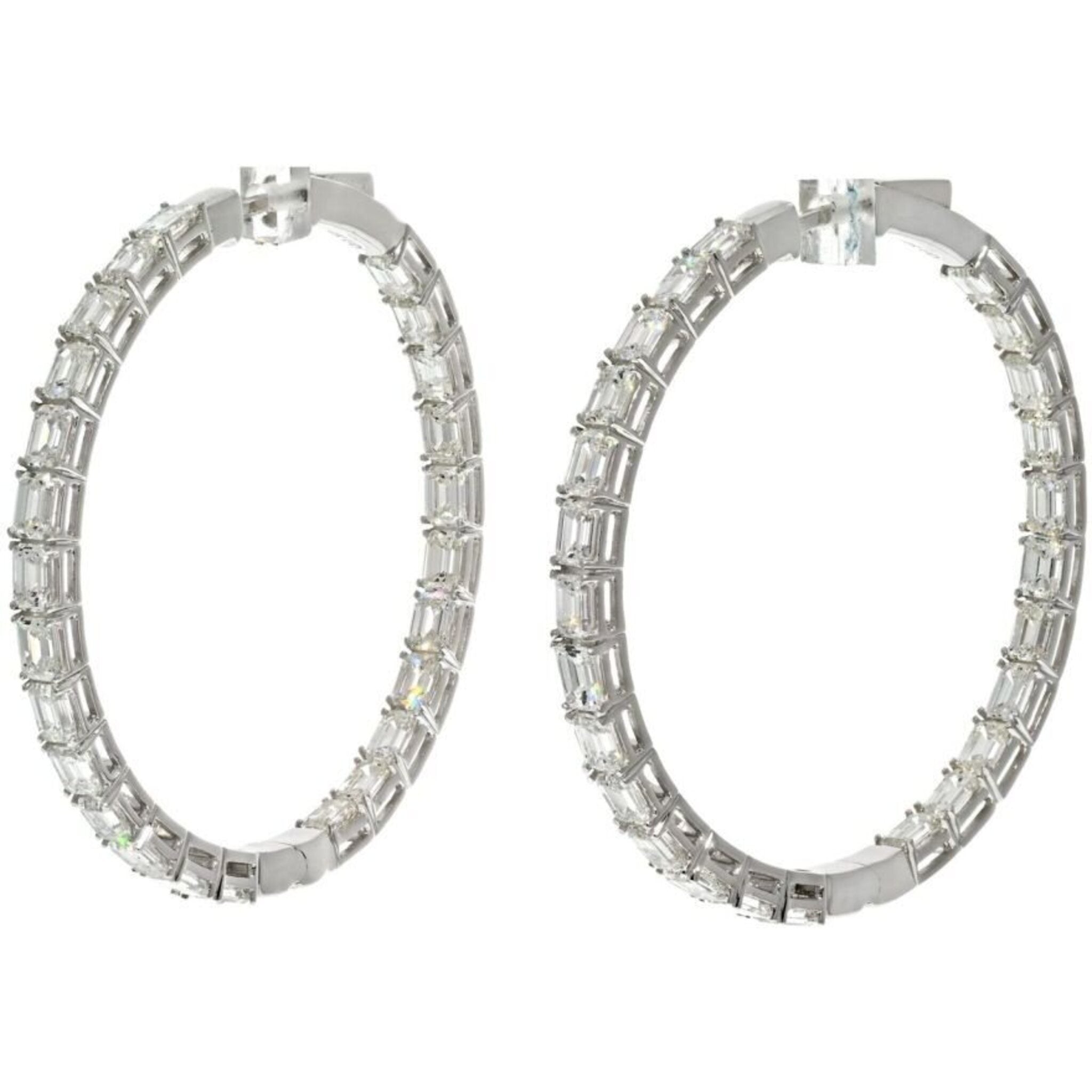 Baguette diamond silver 925 earrings