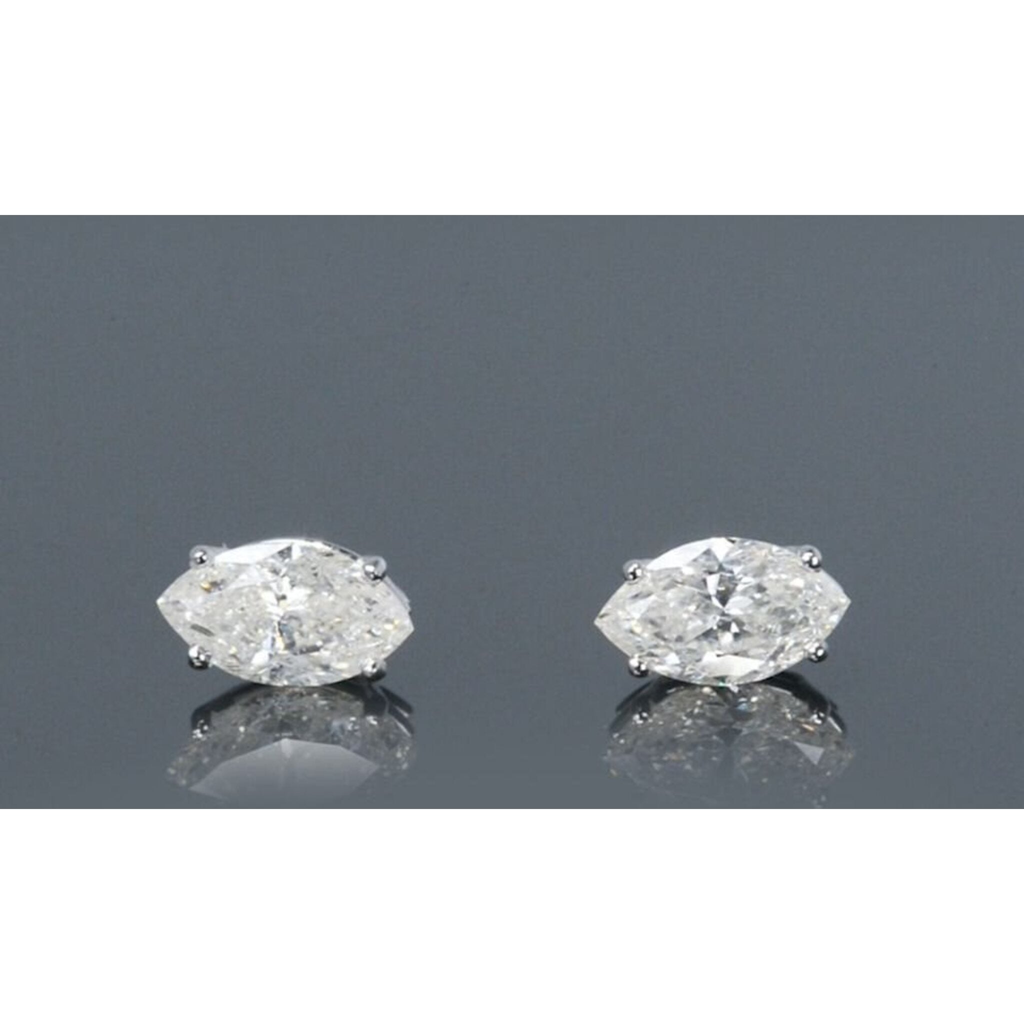 Princess and Marquise Cut Diamond Mosaic Stud Earrings | Marquise diamond  earrings, White diamond earrings, Round diamond earrings