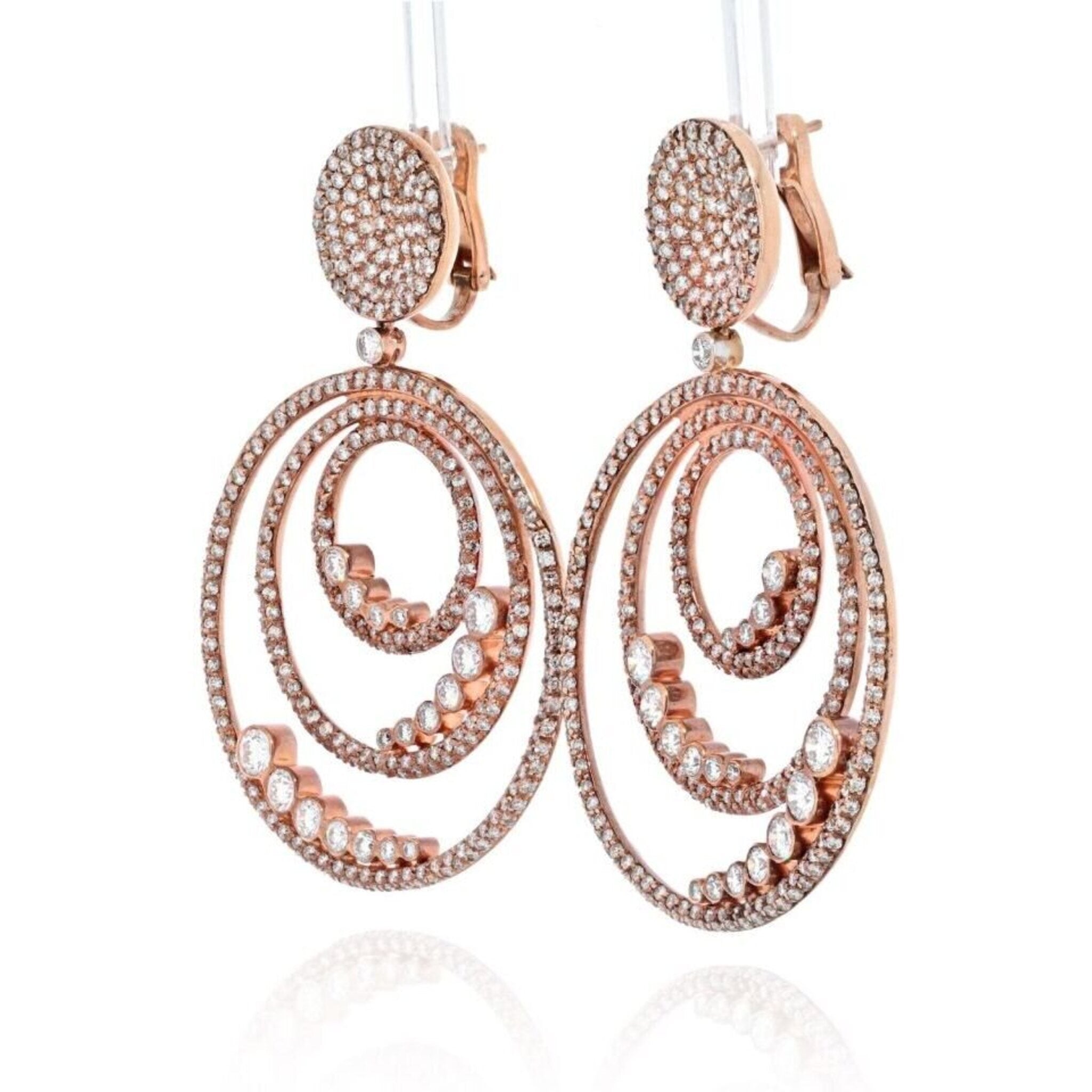 Rose Gold retailer Diamond Triple Hoop Earrings