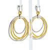 18K Two Tone 24.57 Carat Pave White And Chocolate Diamond Dangling Hoop Earrings