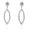 18K White Gold 16 Carat Marquise Round Dangling Drop Earrings