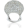 18K White Gold 25 Carats Dome Diamond Cluster Ring
