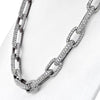 18K White Gold 41 Carat Pave Diamond Link Chain Necklace