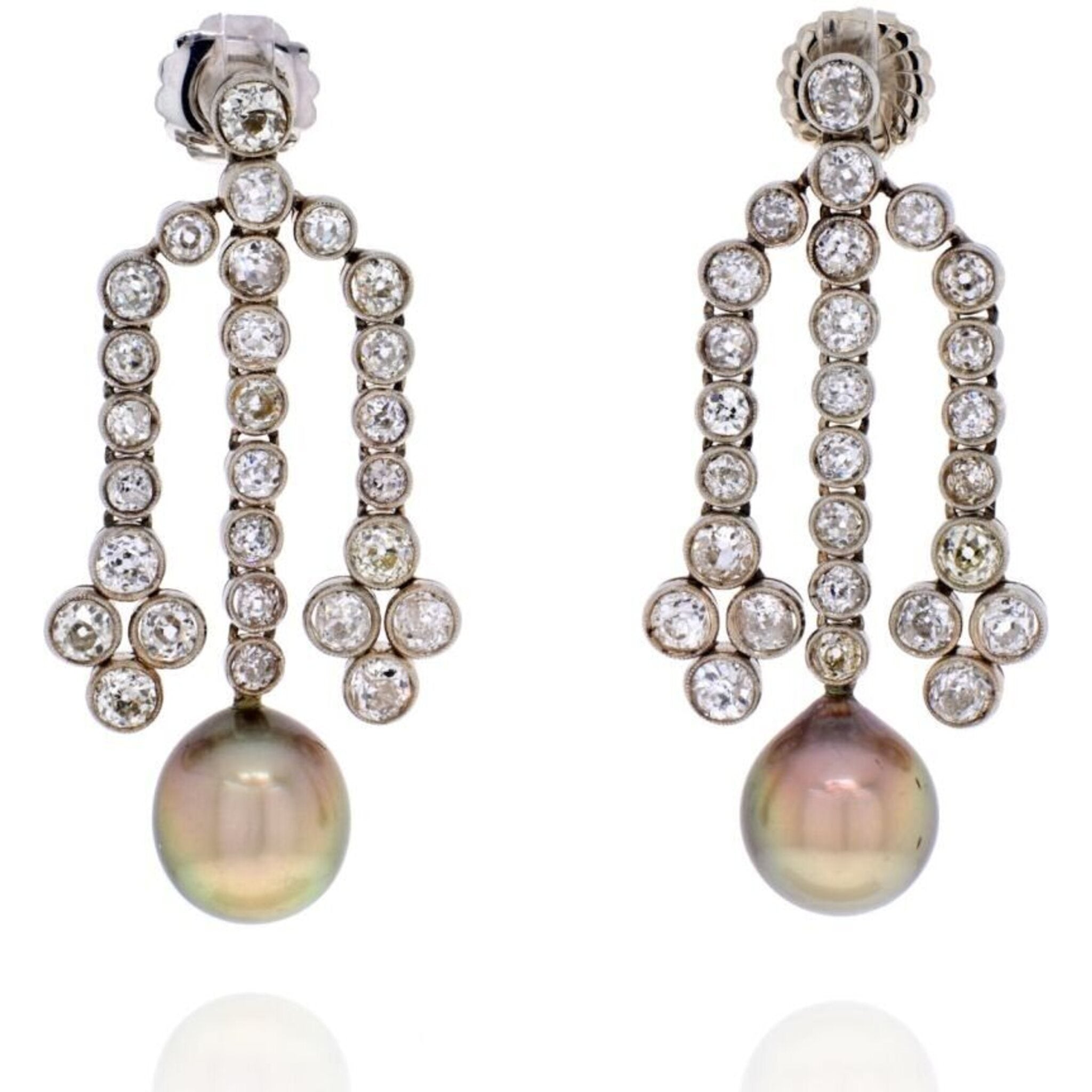 Chanel Pearl Diamond White Gold Earrings – Opulent Jewelers