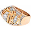 18K Yellow Gold 1950's 3.00 Carat Estate Diamond French Ring