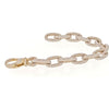 18K Yellow Gold 35 Carat Pave Oval Link Diamond Chain Bracelet