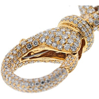 18K Yellow Gold 35 Carat Pave Oval Link Diamond Chain Bracelet