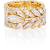 18K Yellow Gold 7 Carat Marquise, Round And Baguette Eternity Ring