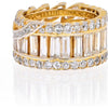 18K Yellow Gold 7 Carat Marquise, Round And Baguette Eternity Ring