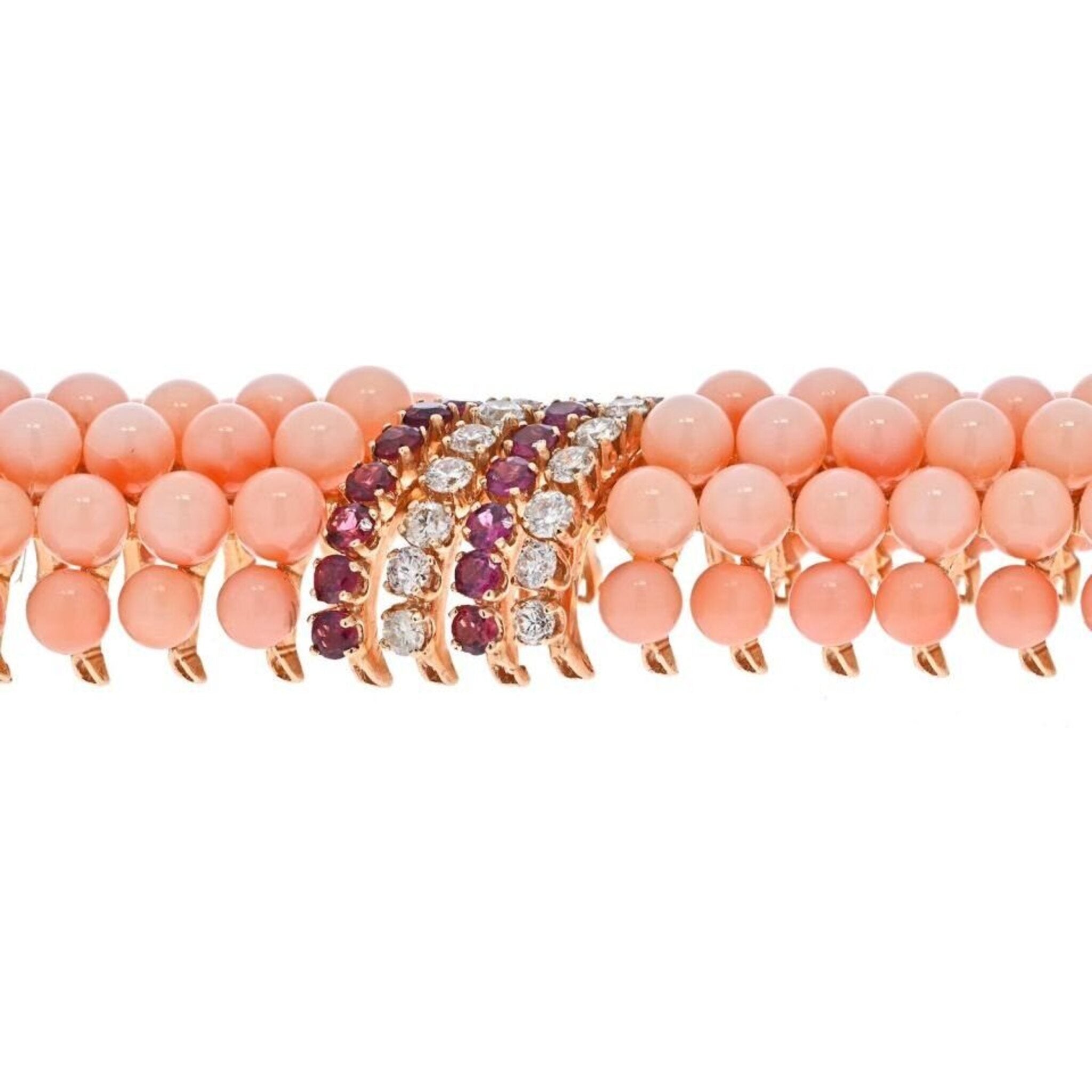 Natural Rose Cora bracelet 7 rows bracelet Gift for her Coral 2024 pink beads bracelet Rose jewellery rose bracelet multi-row bracelet