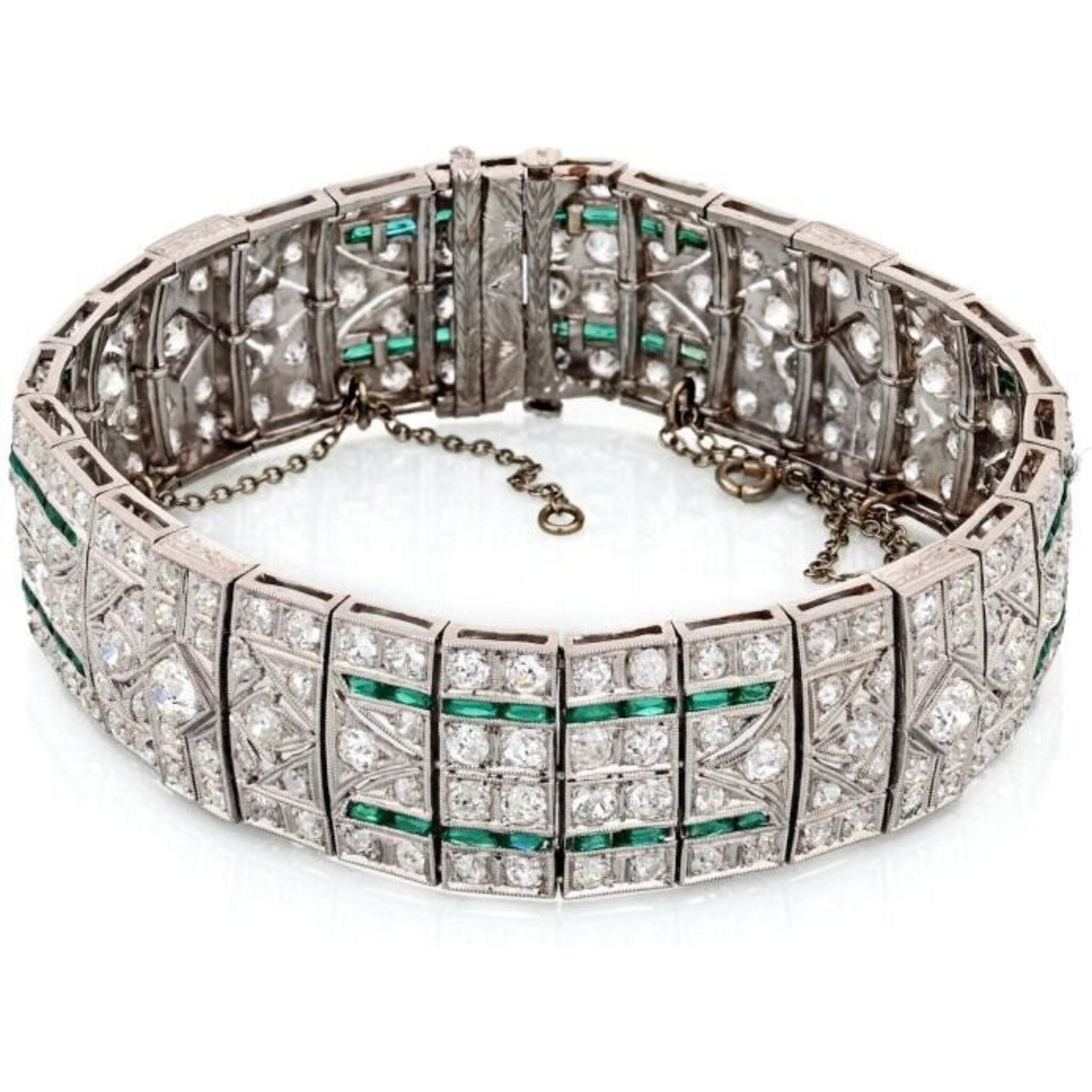 Platinum clearance emerald bracelet