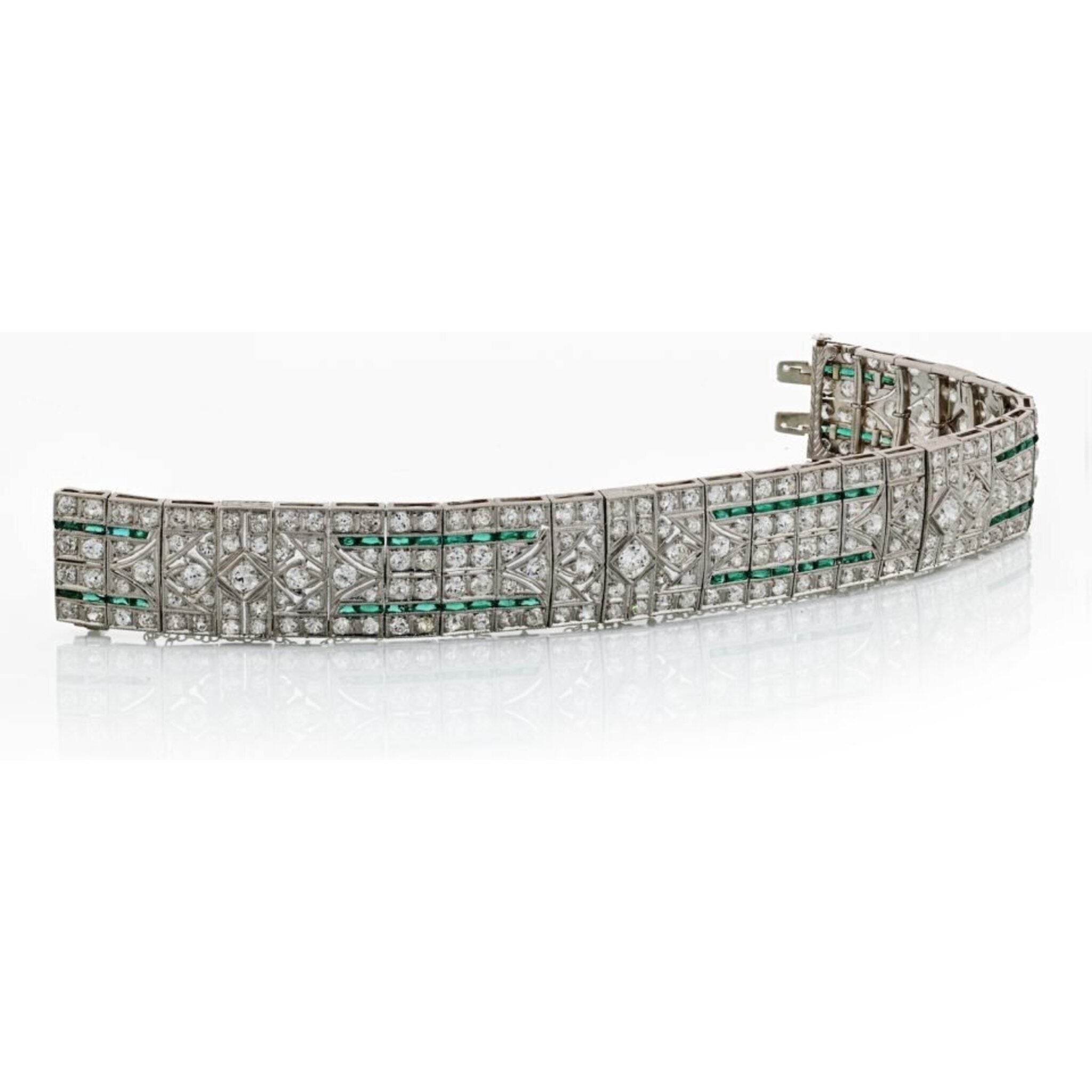 Art deco emerald on sale bracelet